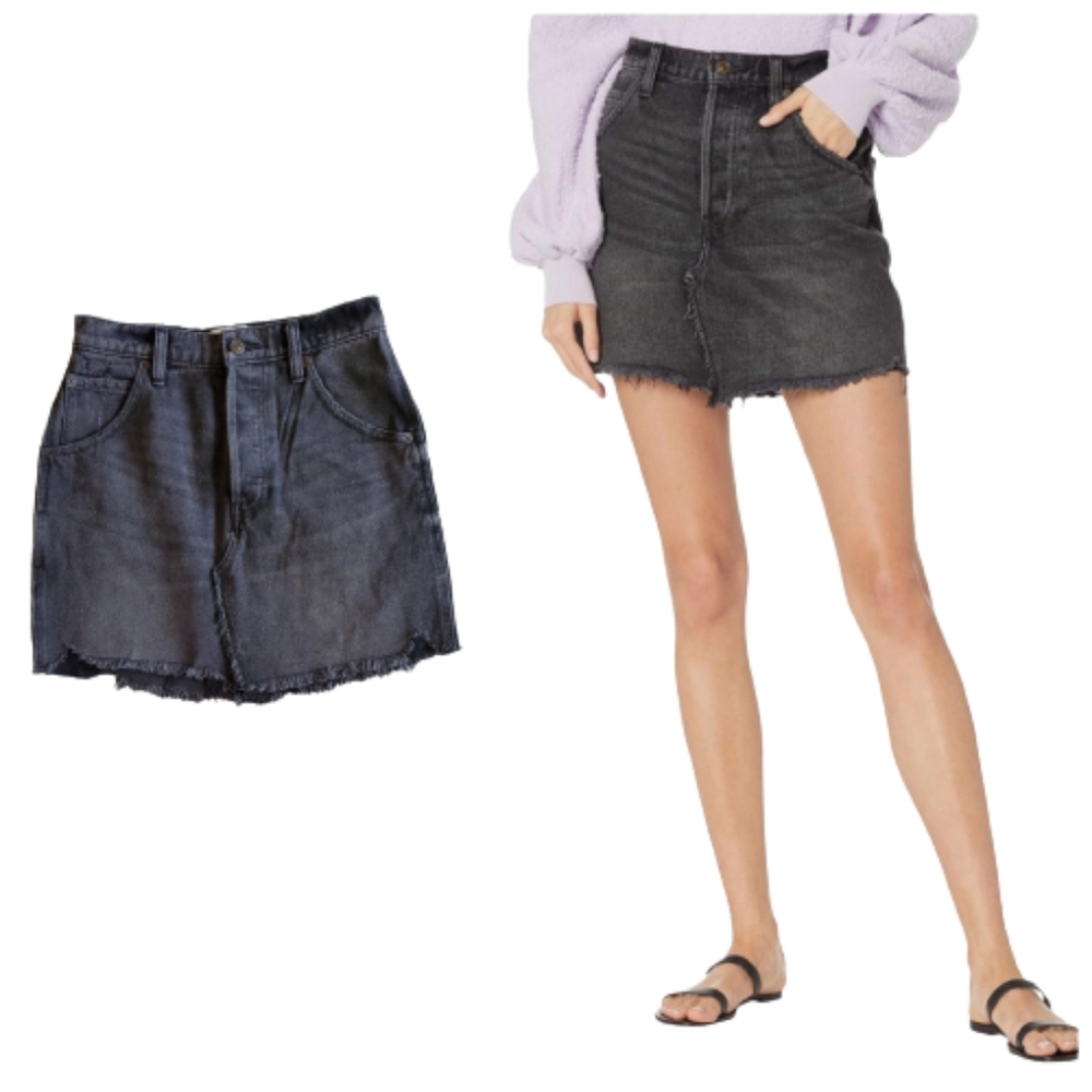 Freeโ People, We The Free Faded Black Mini Skirt.
